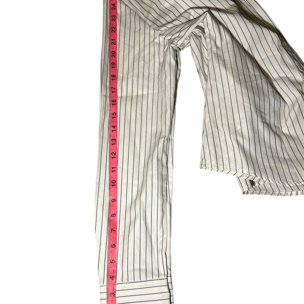 Zara Basic White Striped Button Down Shirt Size M… - image 4